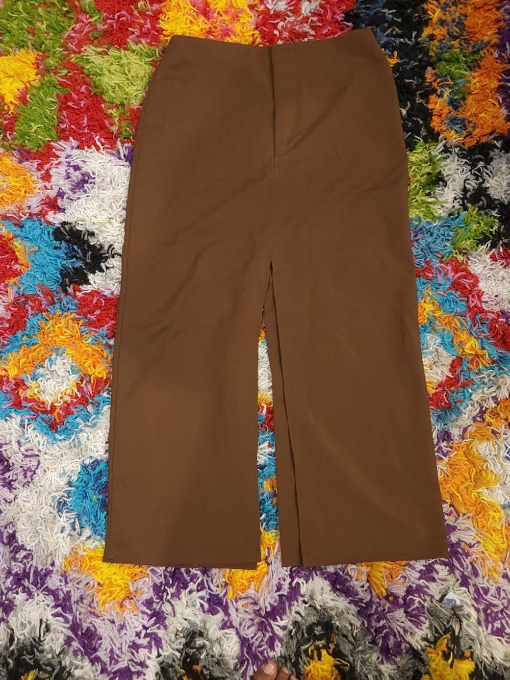 Brown Zara Midi Skirt with Front and Back Slit
